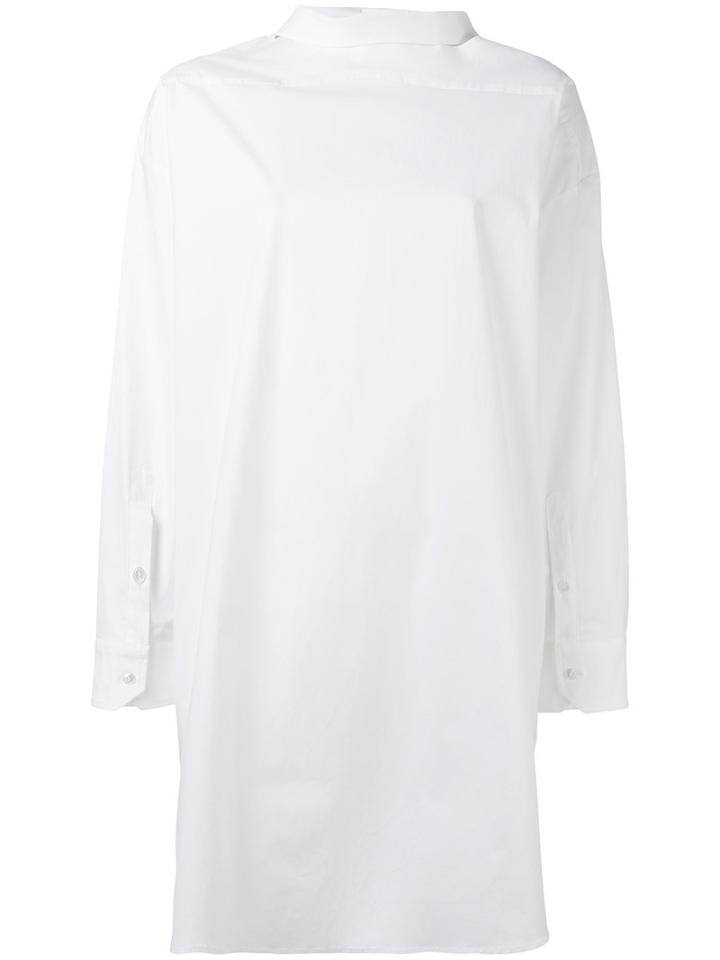 Erika Cavallini - Slit Detail Oversized Top - Women - Cotton/spandex/elastane - 42, Women's, White, Cotton/spandex/elastane