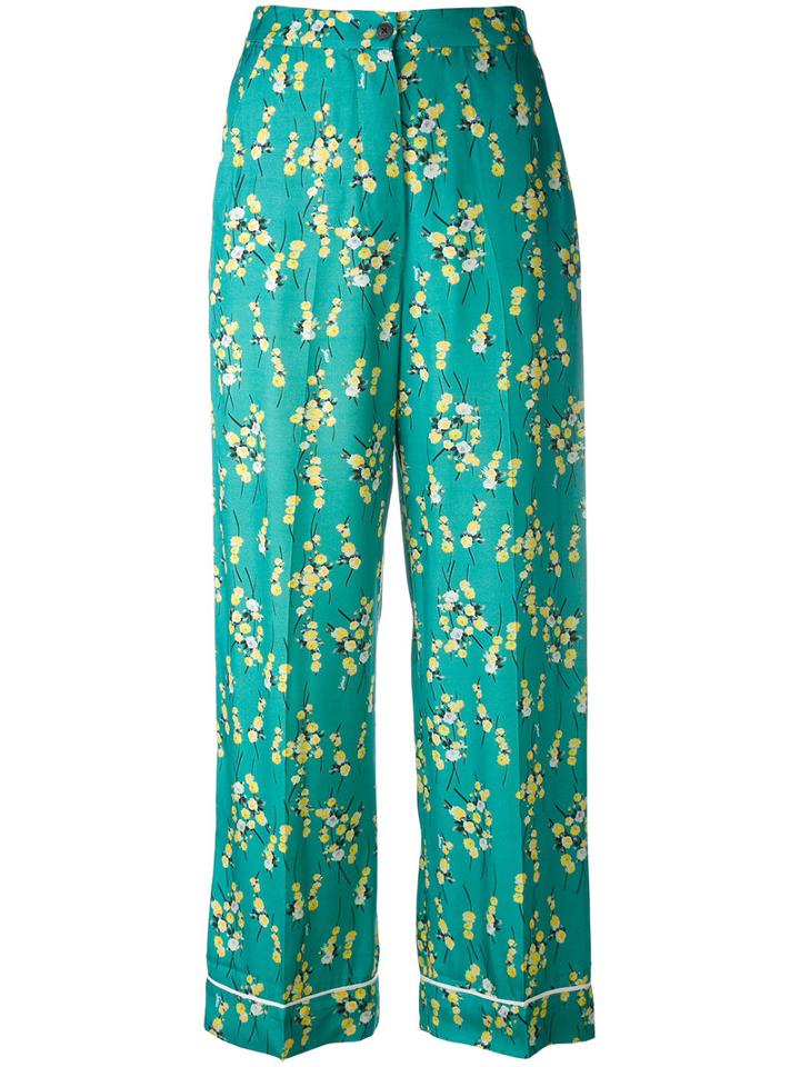 Sonia By Sonia Rykiel - Floral-print Cropped Trousers - Women - Viscose - 36, Green, Viscose