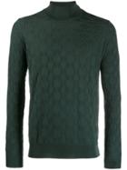 Corneliani Patterned Knit Roll Neck Sweater - Green