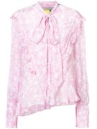 Preen By Thornton Bregazzi Floral Print And Frill Trim Asymmetric