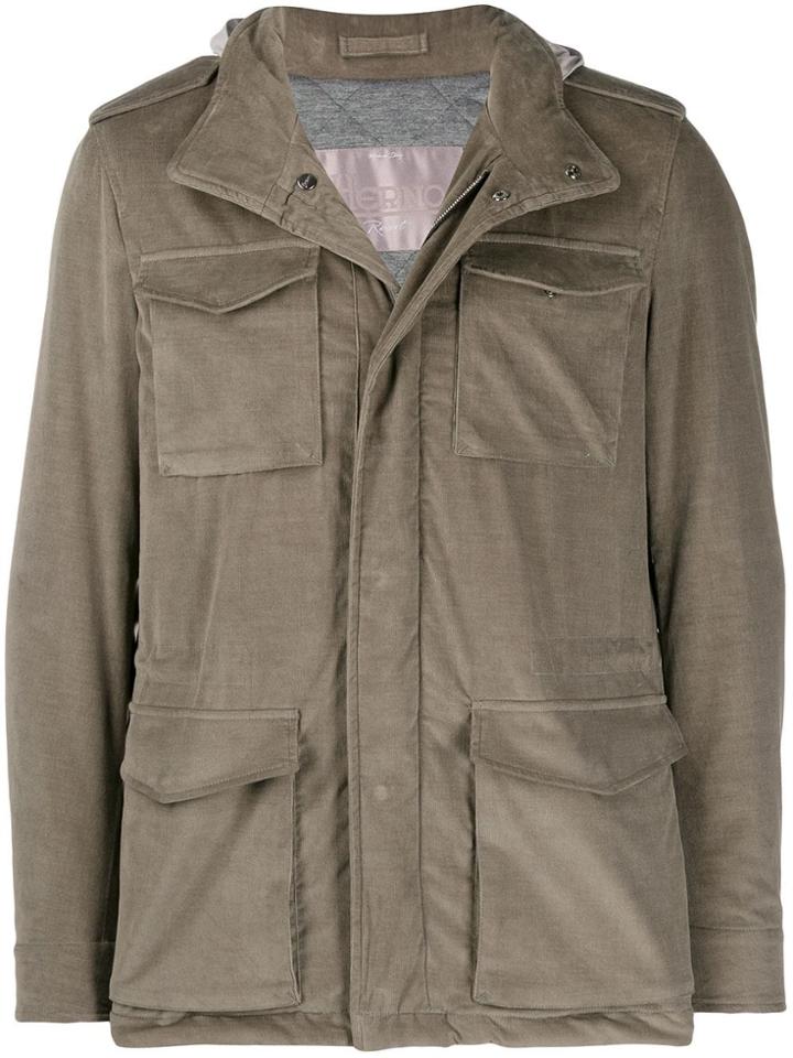 Herno Ribbed Hooded Jacket - Neutrals