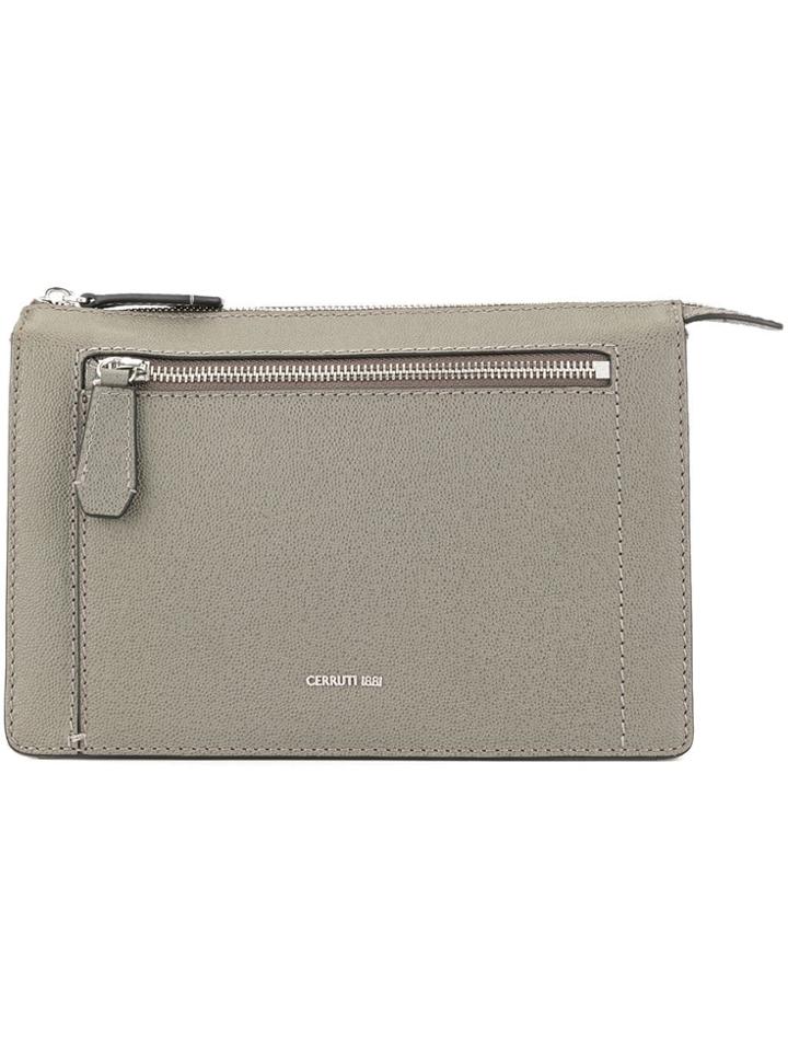 Cerruti 1881 Zipped Clutch Bag - Grey