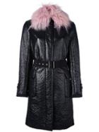 Moncler 'noemie' Coat, Women's, Size: 0, Black, Cotton/feather Down/acrylic/virgin Wool