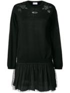 Red Valentino Embroidered Jumper Dress - Black