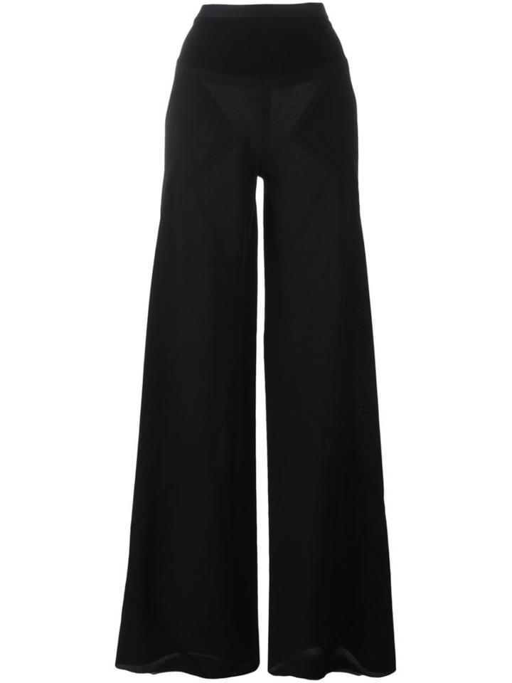 Rick Owens 'bias' Palazzo Pants, Women's, Size: 42, Black, Cotton/nylon/virgin Wool