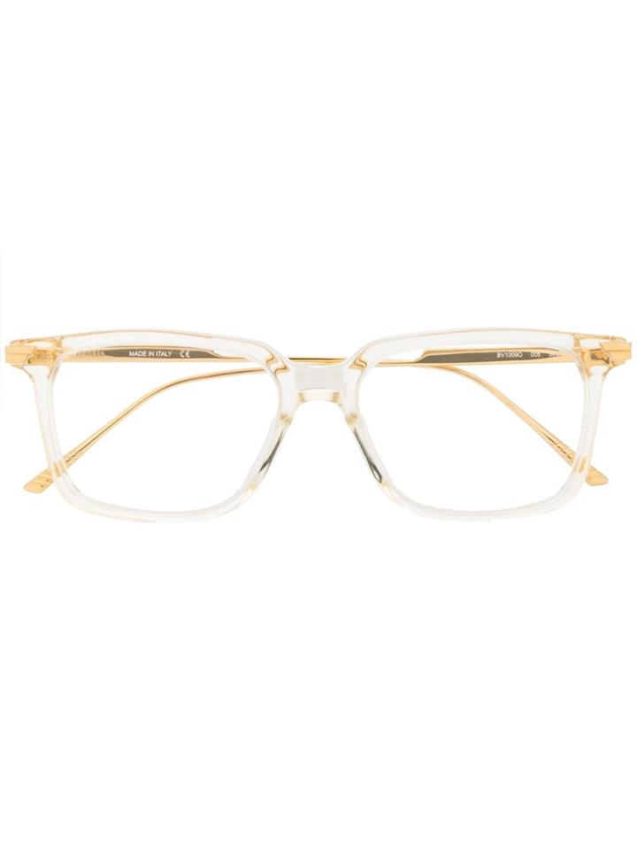 Bottega Veneta Eyewear Clear Square-frame Glasses - Neutrals