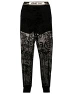 Versace Jeans Lace Panelled Track Trousers - Black