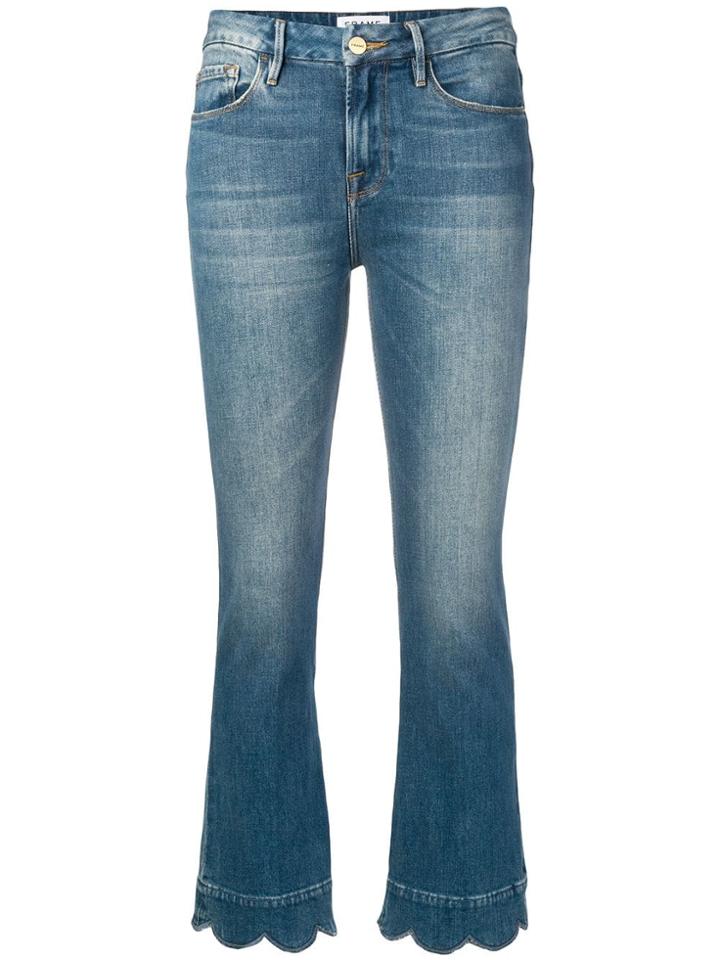 Frame Scallop Hem Jeans - Blue