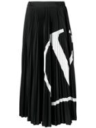 Valentino Go Logo Pleated Skirt - Black