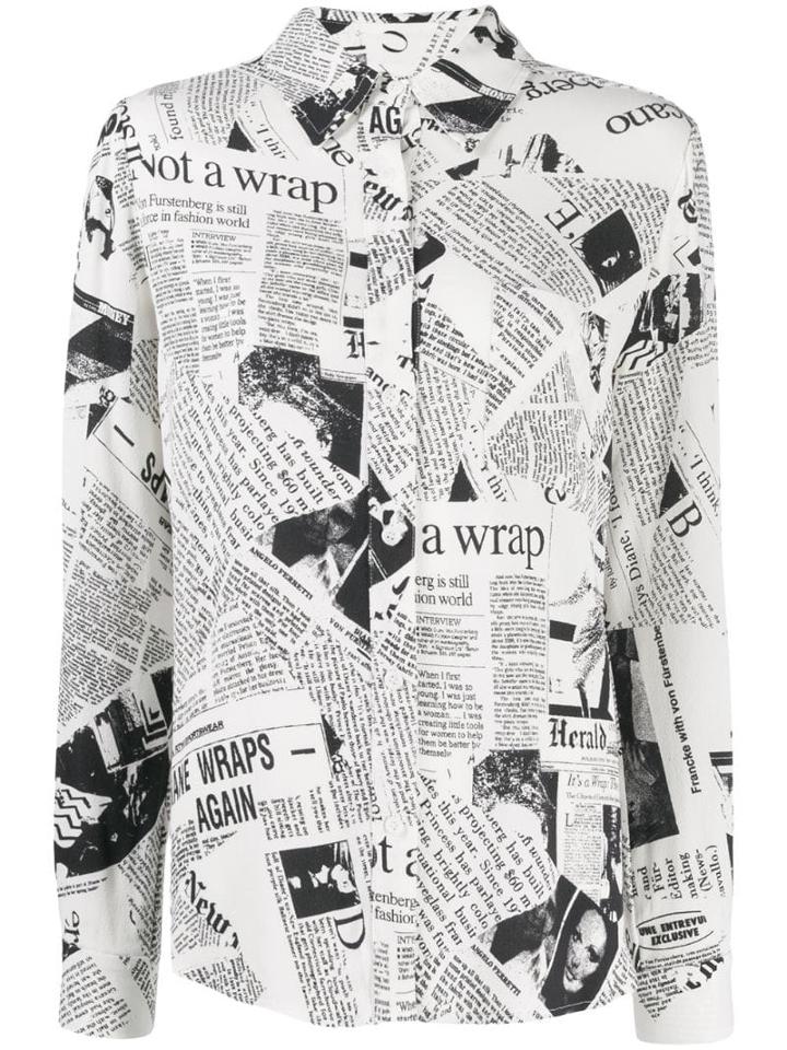 Diane Von Furstenberg Lorelei Two Vintage Crepe Shirt - White