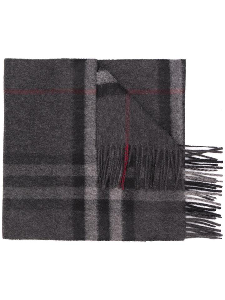 Burberry Classic Check Cashmere Scarf - Grey