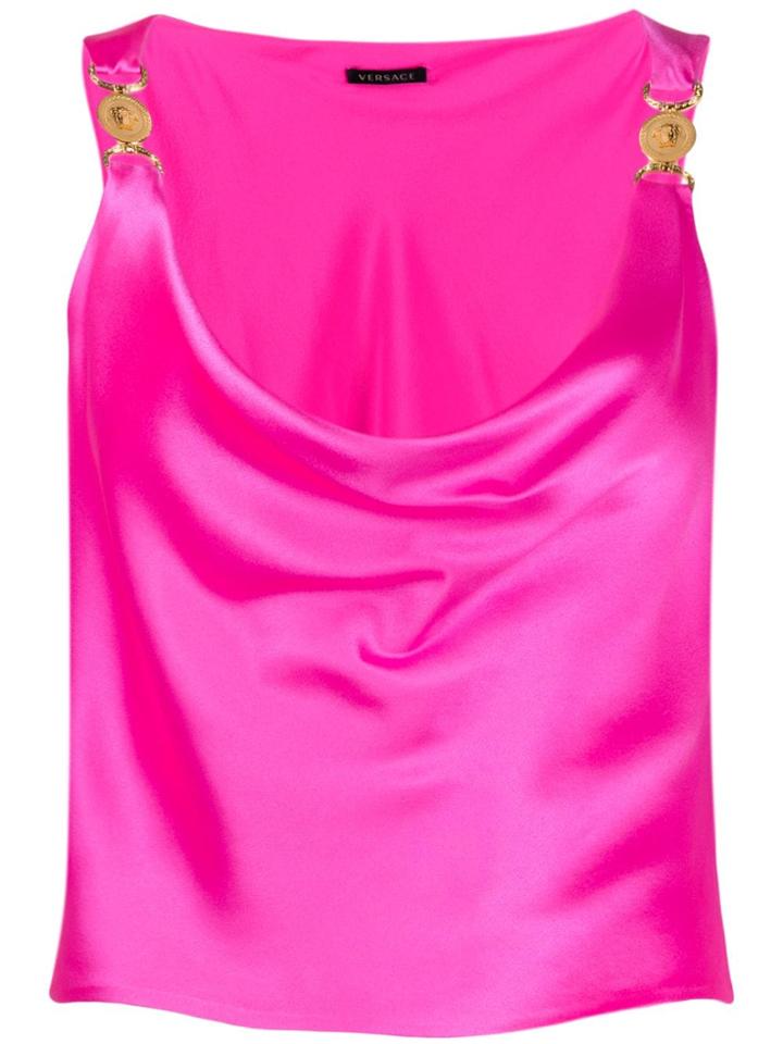 Versace Medusa Embellished Top - Pink