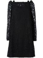 See By Chloé Cut Out Shoulder Lace Dress, Women's, Size: 40, Black, Viscose/cotton/polyamide