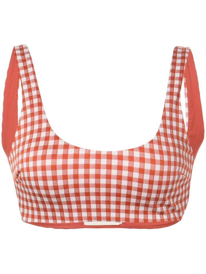 Mara Hoffman Lira Check Bikini Top - Orange