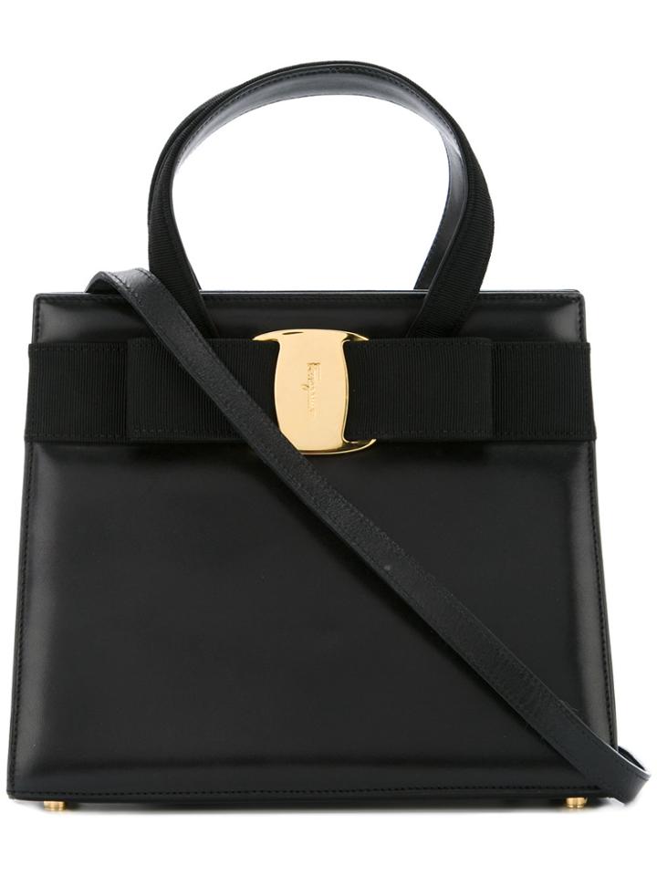 Salvatore Ferragamo Vintage Vara Bow 2way Tote - Black