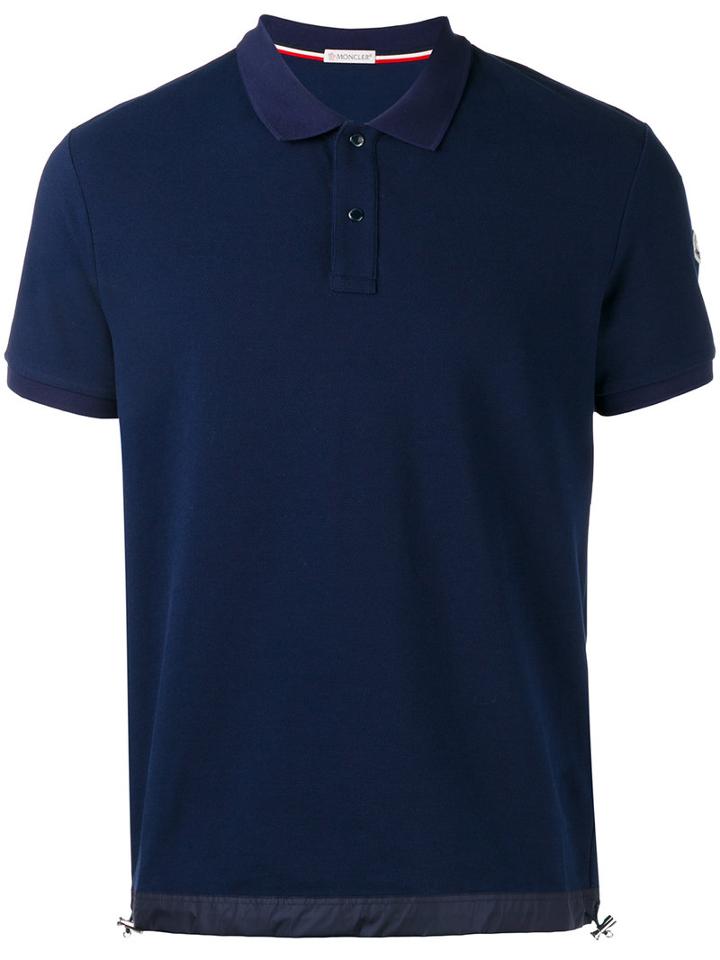Moncler Drawstring Hem Polo Shirt, Men's, Size: Xxl, Blue, Cotton/polyamide
