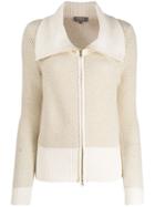 N.peal Zipped Knitted Cardigan - Neutrals