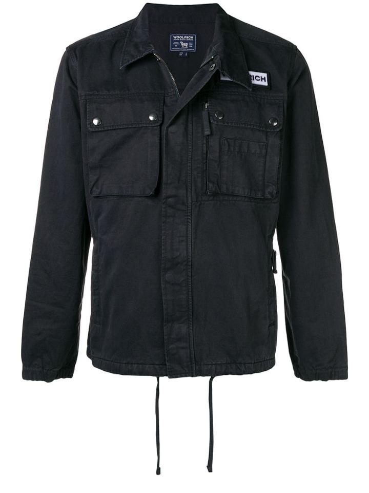 Woolrich Logo Patch Shirt Jacket - Blue