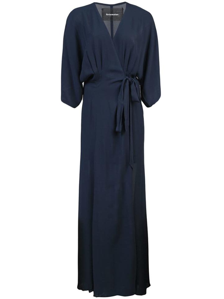 Reformation Long Empire Line Dress - Blue