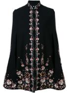 Vilshenko Embroidered Flower Cape