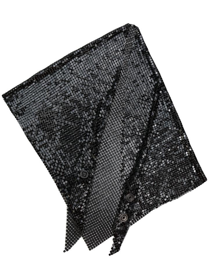 Paco Rabanne - Sequined Scarf - Women - Brass - One Size, Black, Brass