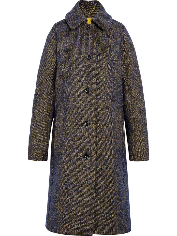 Mackintosh Blue & Yellow Wool & Silk Blend Coat Lm-079f