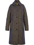 Mackintosh Blue & Yellow Wool & Silk Blend Coat Lm-079f