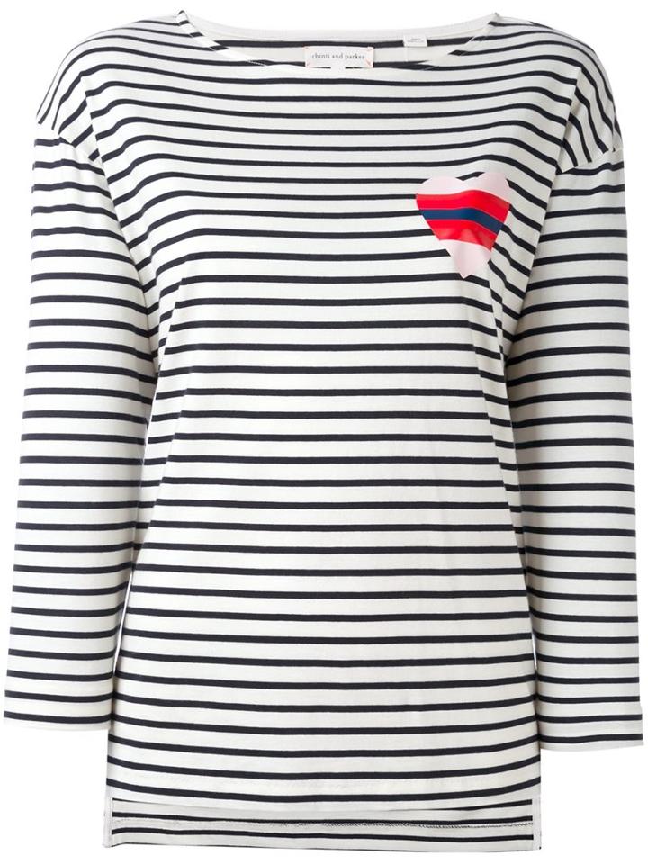 Chinti And Parker Striped Heart Sailor T-shirt