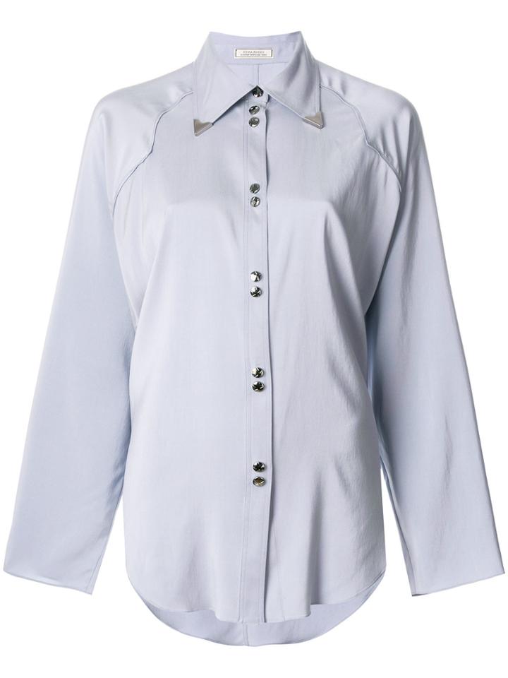 Nina Ricci Metal-tipped Collar Shirt - Grey