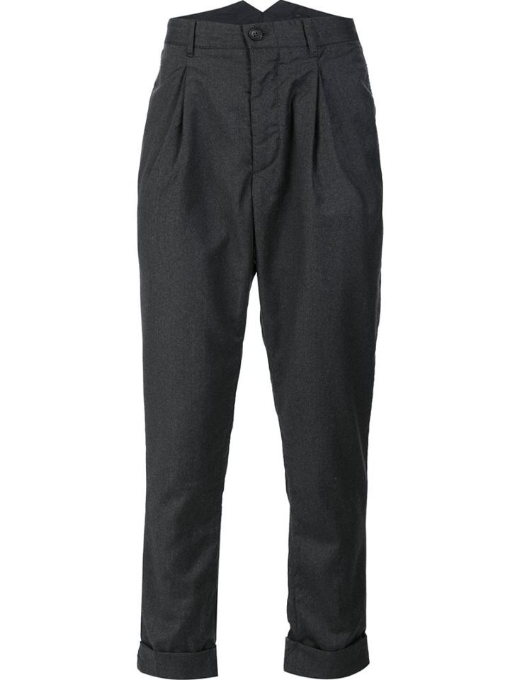 Engineered Garments Pleated Detailing Trousers, Men's, Size: 34, Grey, Wool