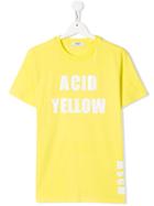 Msgm Kids Logo Print T-shirt - Yellow