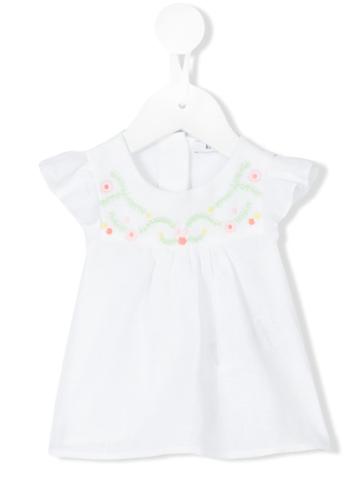 Knot - Embroidered Chambre Top - Kids - Linen/flax - 1 Mth, White