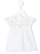 Knot - Embroidered Chambre Top - Kids - Linen/flax - 1 Mth, White