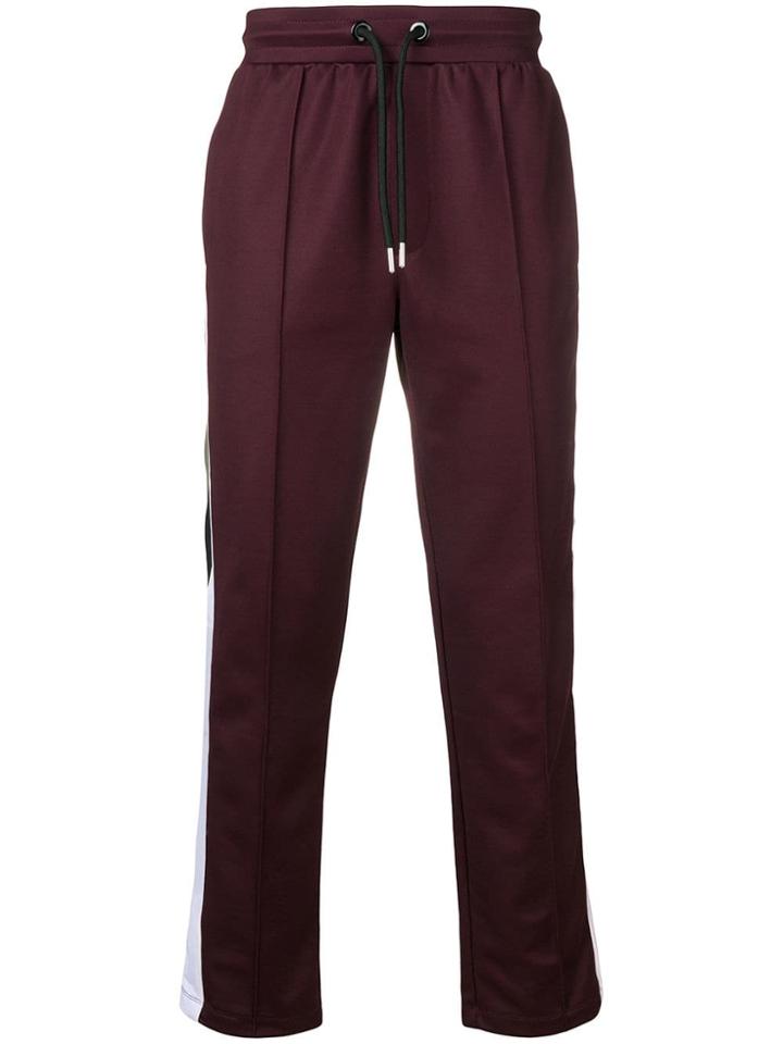 Les Hommes Side Stripe Track Trousers - Red