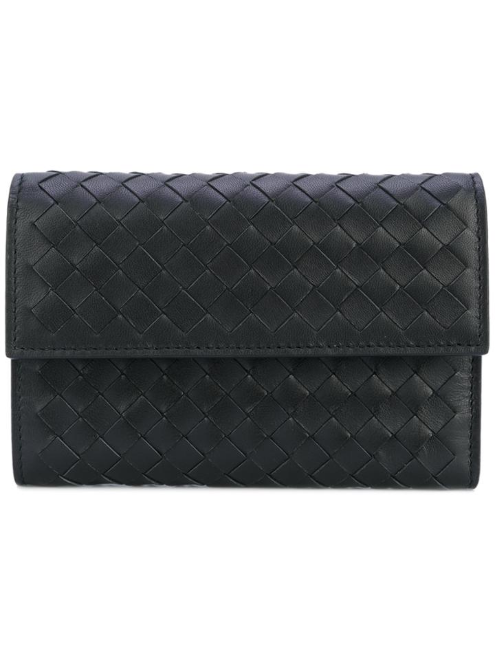 Bottega Veneta Intrecciato Tri-fold Wallet - Black