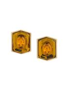 Yves Saint Laurent Vintage 1980's Geometric Earrings - Gold