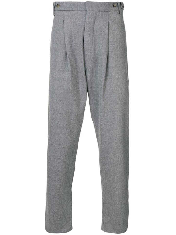 Maison Flaneur Turned Up Hem Trousers - Grey