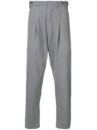 Maison Flaneur Turned Up Hem Trousers - Grey