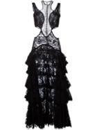 Alexander Mcqueen Tiered Ruffle Evening Dress