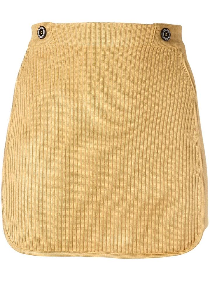 Gcds Ribbed Mini Skirt - Gold