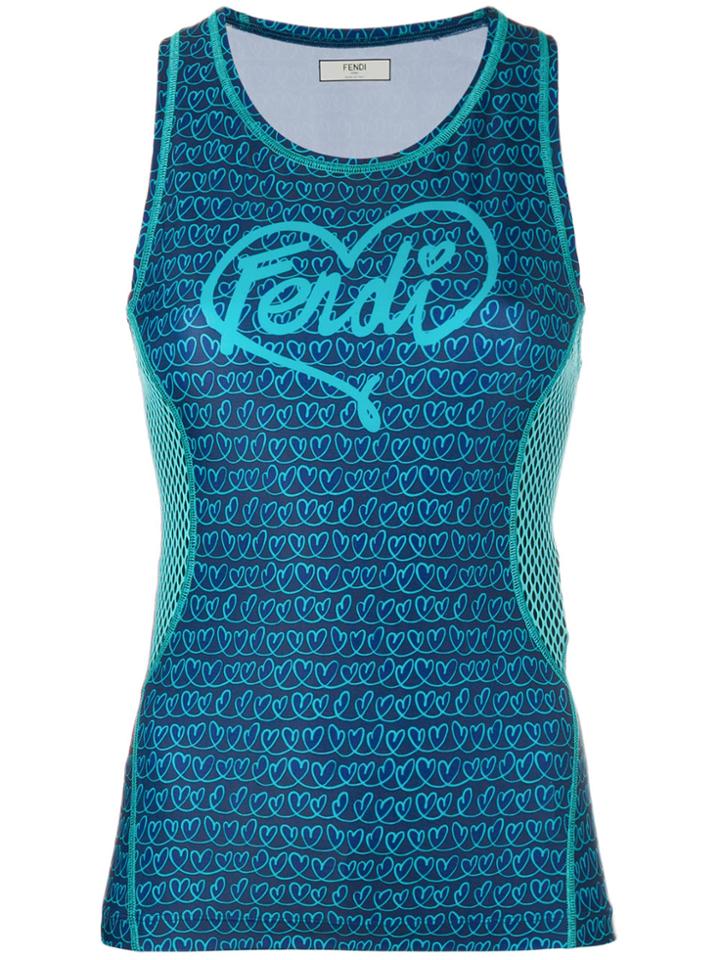 Fendi Heart Tank Top - Blue
