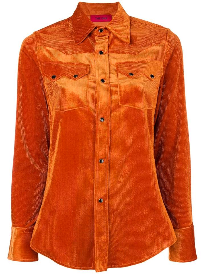The Gigi Corduroy Shirt - Yellow & Orange