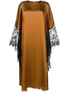 Christopher Kane Lace Trim Satin Dress - Brown