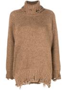 Maison Flaneur Nibbled Turtleneck Sweater - Brown