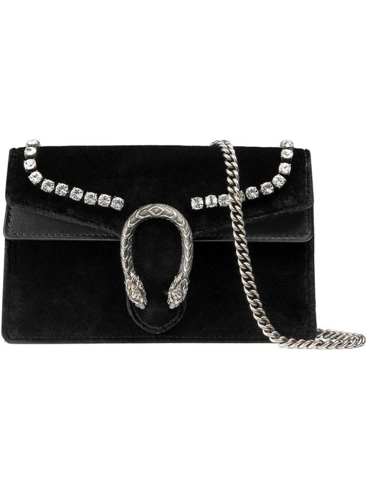 Gucci Dionysus Super Mini Bag With Crystals - Black