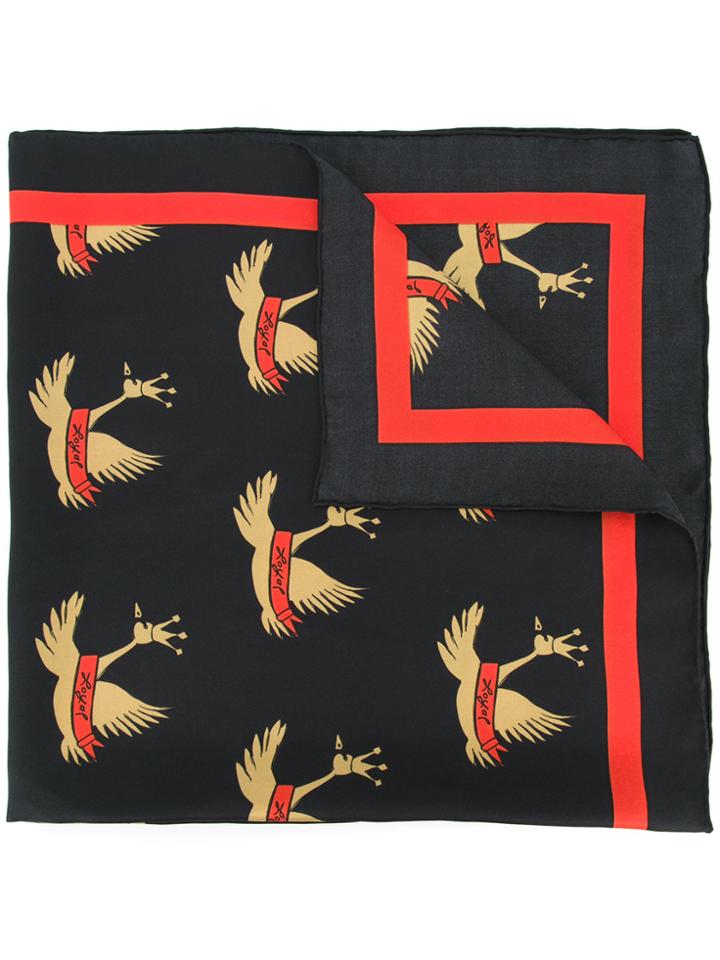 Macgraw Swan Print Scarf - Black