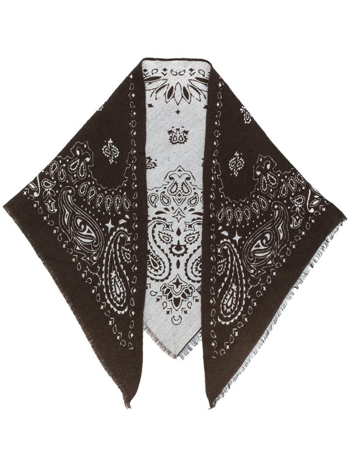 Fefè Jacquard Pattern Scarf - Brown