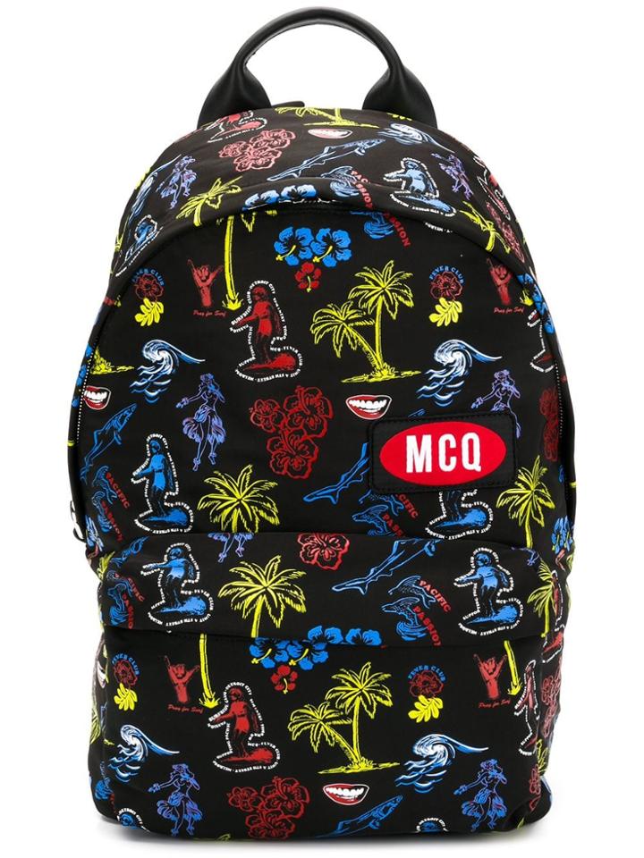 Mcq Alexander Mcqueen All-over Print Backpack - Black