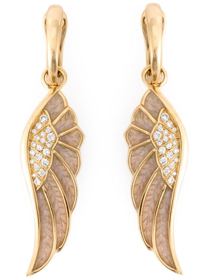 Garrard Diamond Detail Wing Earrings - Metallic
