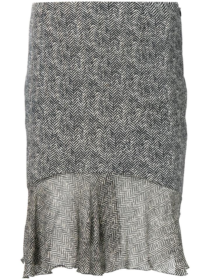 John Galliano Vintage Tweed Effect Skirt - Black